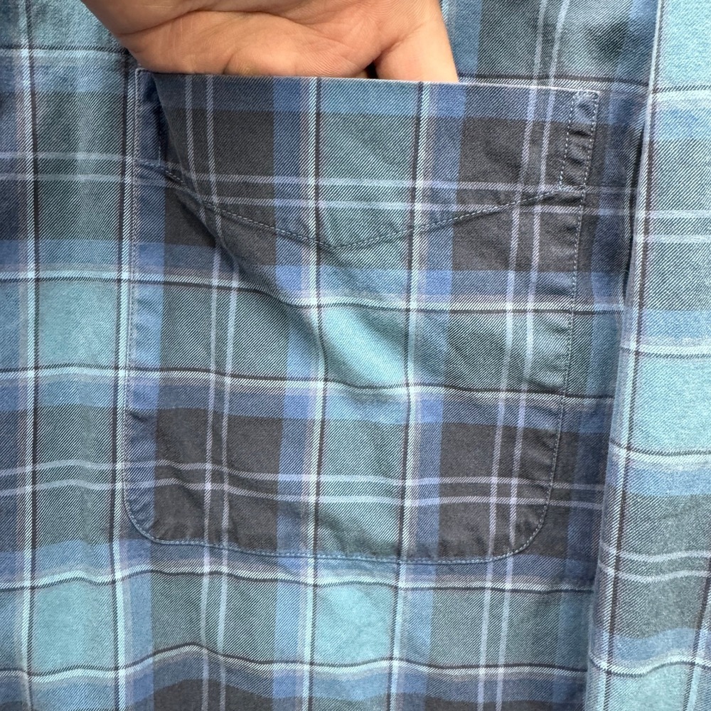 Orvis Signature Collection Button Shirt Mens XXL Blue Long Sleeve Plaid Casual - Picture 2 of 11